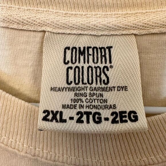 Comfort Colors Cotton Machine Guns Tickets To My Downfall T-shirt Cream 2XL - Picture 3 of 4